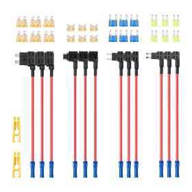 VEVOR 12V Car Add-a-Circuit Fuse Tap 24 Pcs Mini ATO ATC ATM Blade Fuse Holder