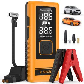 S ZEVZO 2 in 1 4000A Car Jump Starter with Air Compressor Air Inflator Portable Car Battery Charger Jumper Box