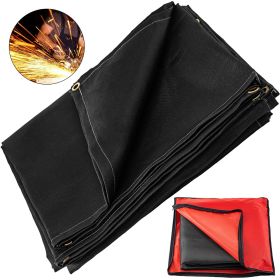 VEVOR 10 x 10 Ft Welding Blanket Black Fiberglass Blanket Portable Fiberglass Fire Retardant Blanket Welding Mat Welding Fireproof Thermal Resist
