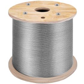 VEVOR Stainless Steel Cable Railing 1/8"x 500ft, Wire Rope 316 Marine Grade