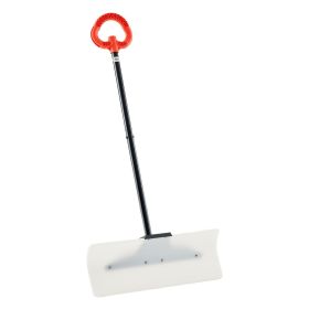 Plastic Snow Pusher Shovel 24in Heavy Duty Snow Plow for Driveway Ergonomic Grip